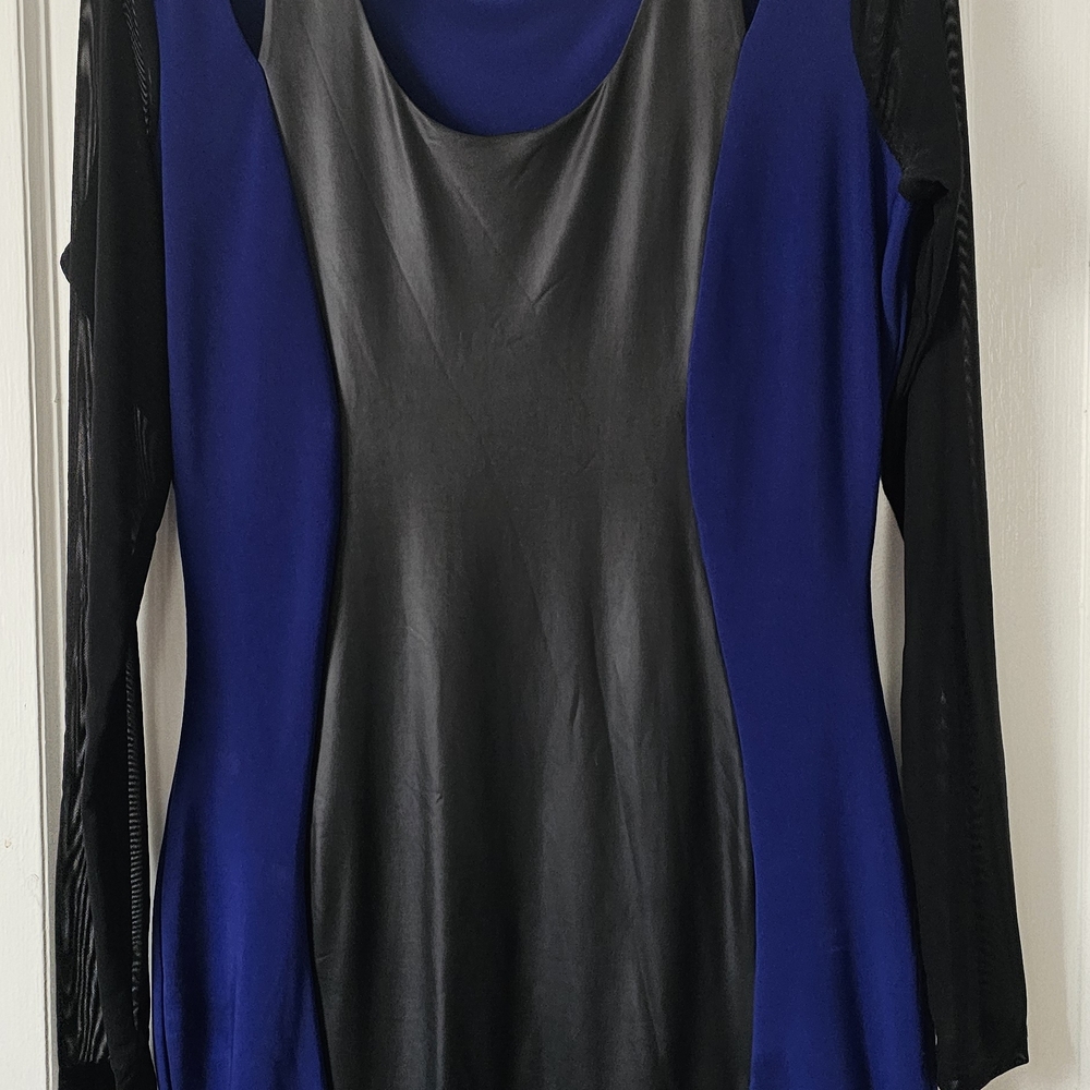 Chic Black and Blue Mini Dress